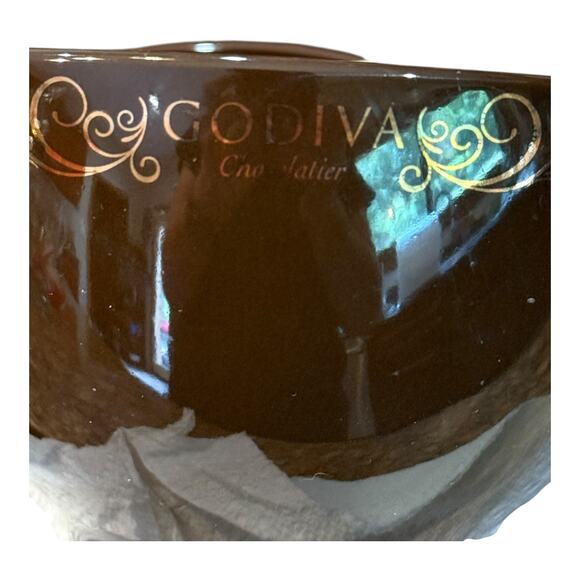 Cafe Godiva Oversized Coffee Cup Mug & Saucer Deep Brown Gold California Pantry - Picture 5 of 10